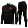 Manchester United Trainings Sweatshirt Pak Quarter-zip 2021-22 Zwarte - Heren